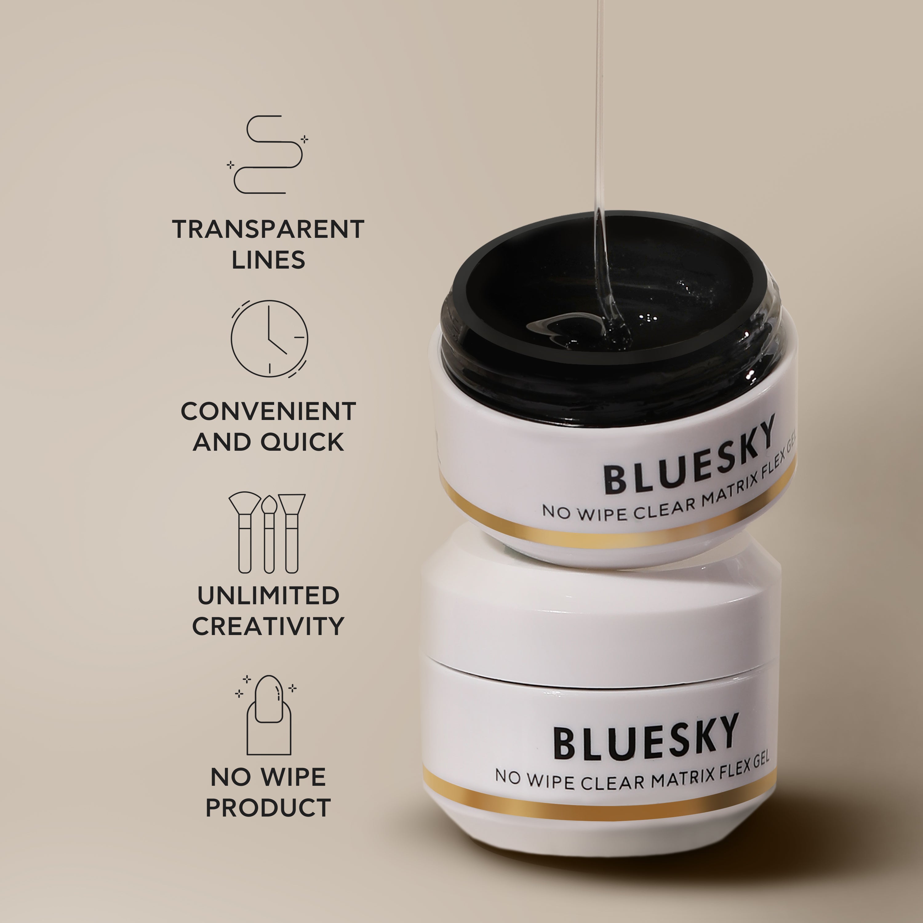 Clear Color | No Wipe Clear Matrix Flex Gel 8g - BLUESKY