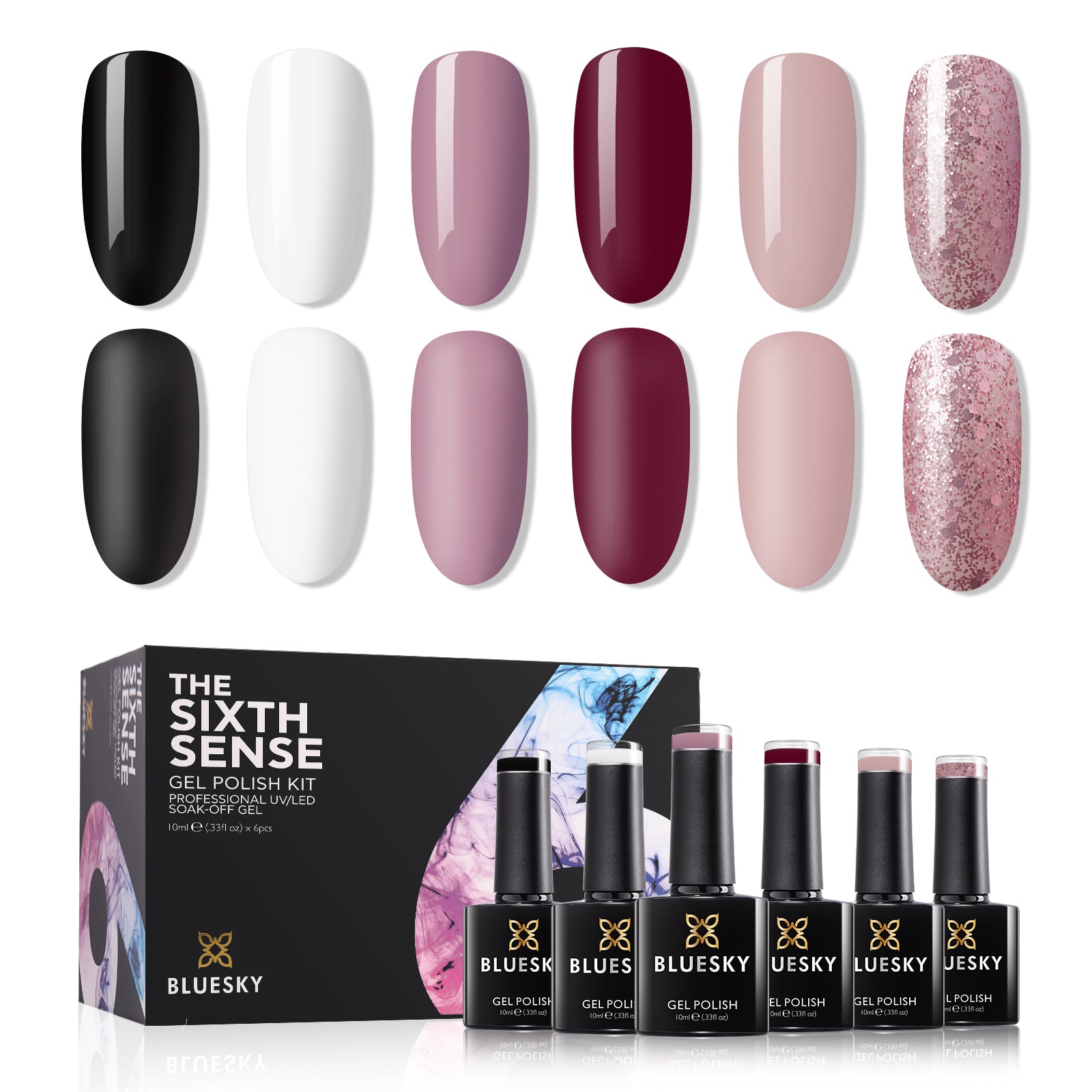 6 Colors Set Gel Polish 10ml - BLUESKY