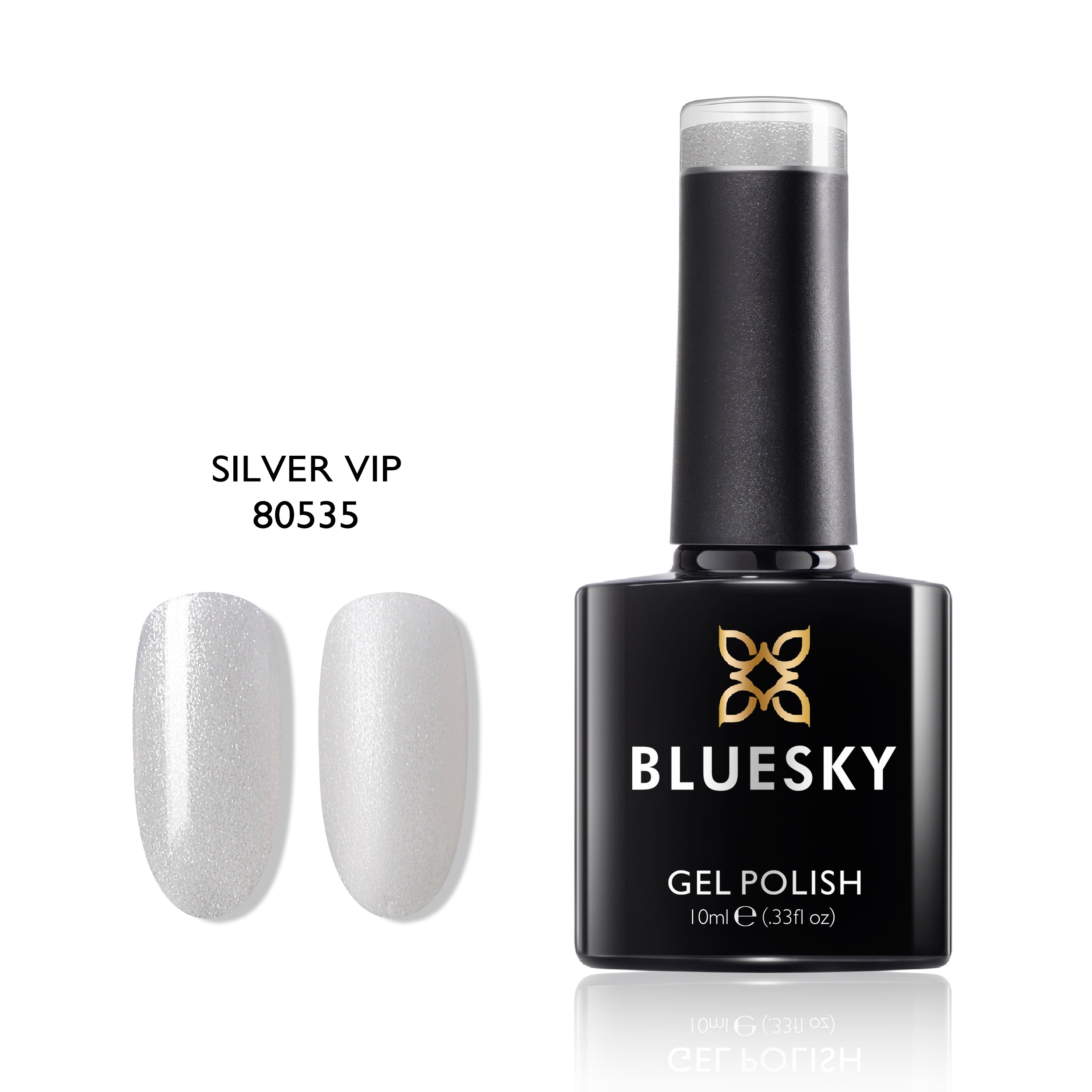 Silver Vip | Classy Glitter Crystal Color | 10ml Gel Polish - BLUESKY