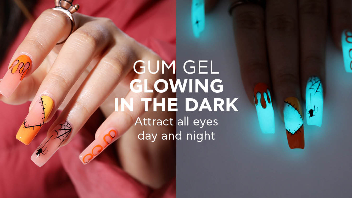 Gum Gel – Glowing in Dark: Attract all eyes day and night </br>A Revolutionary Nail Enhancement Product