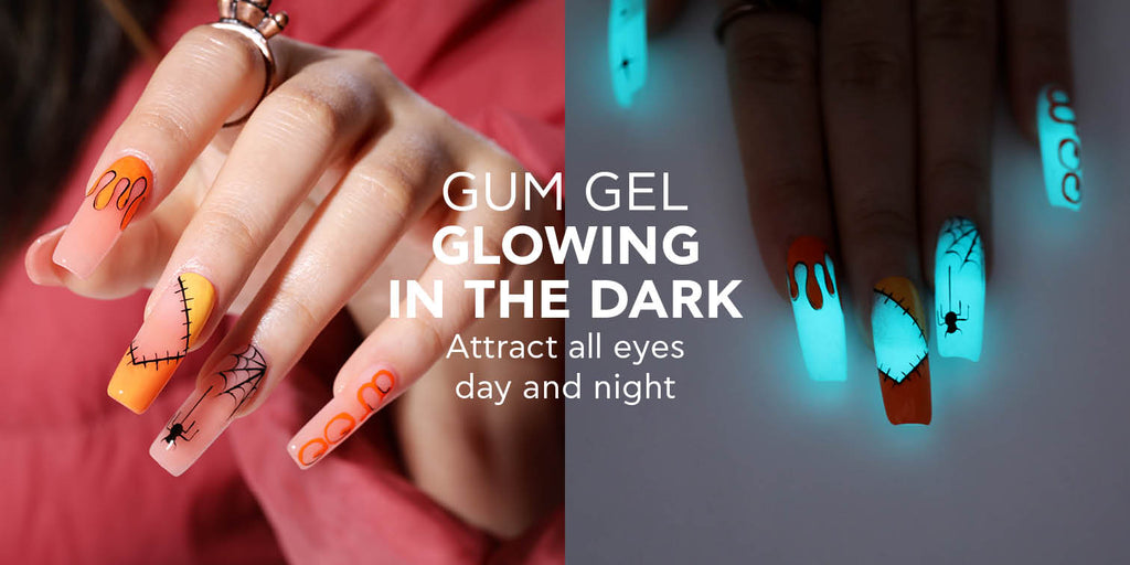 Gum Gel – Glowing in Dark: Attract all eyes day and night </br>A Revolutionary Nail Enhancement Product