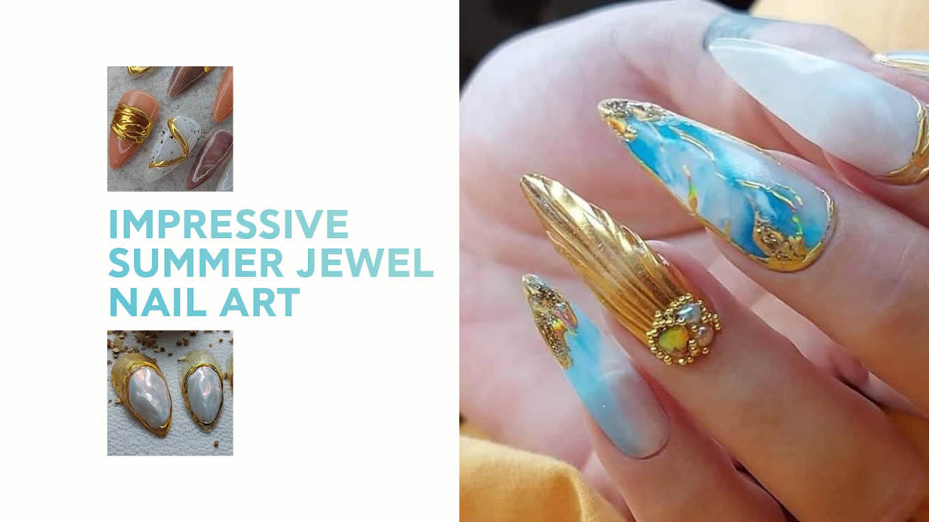 Impressive Summer Jewel Nail Art