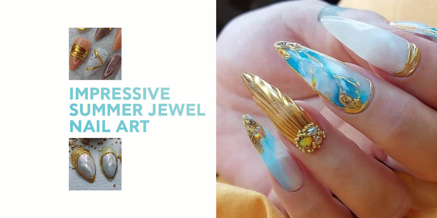 Impressive Summer Jewel Nail Art