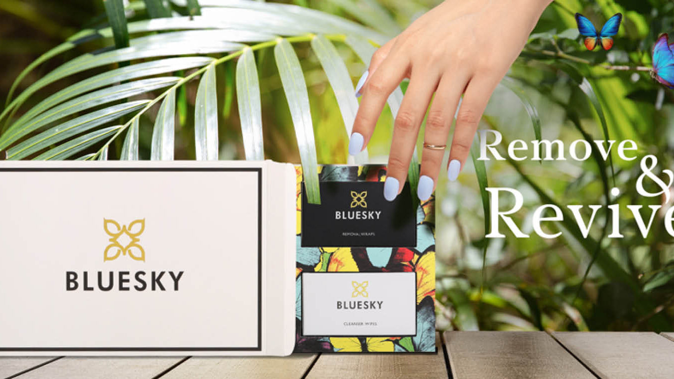How to easily remove your gel polish. Meet the BLUESKY Remove & Revive Kit
