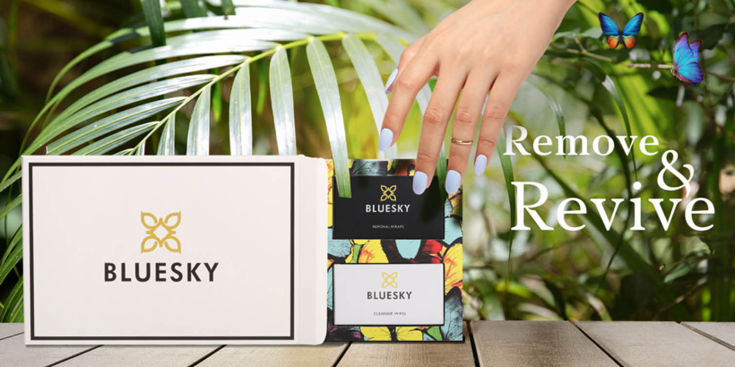 How to easily remove your gel polish. Meet the BLUESKY Remove & Revive Kit