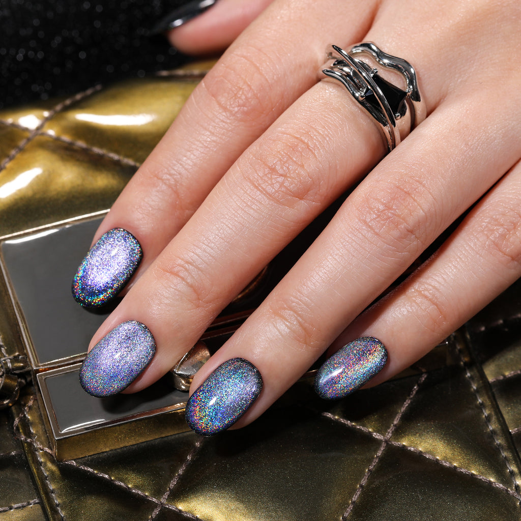 No Wipe Top Coat Magnetic Holo | 10ml Gel Polish - BLUESKY