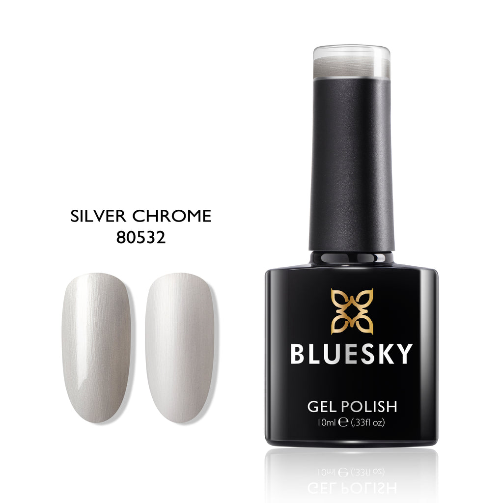 Silver Chrome | Pearly Shimmer Color | 10ml Gel Polish - BLUESKY