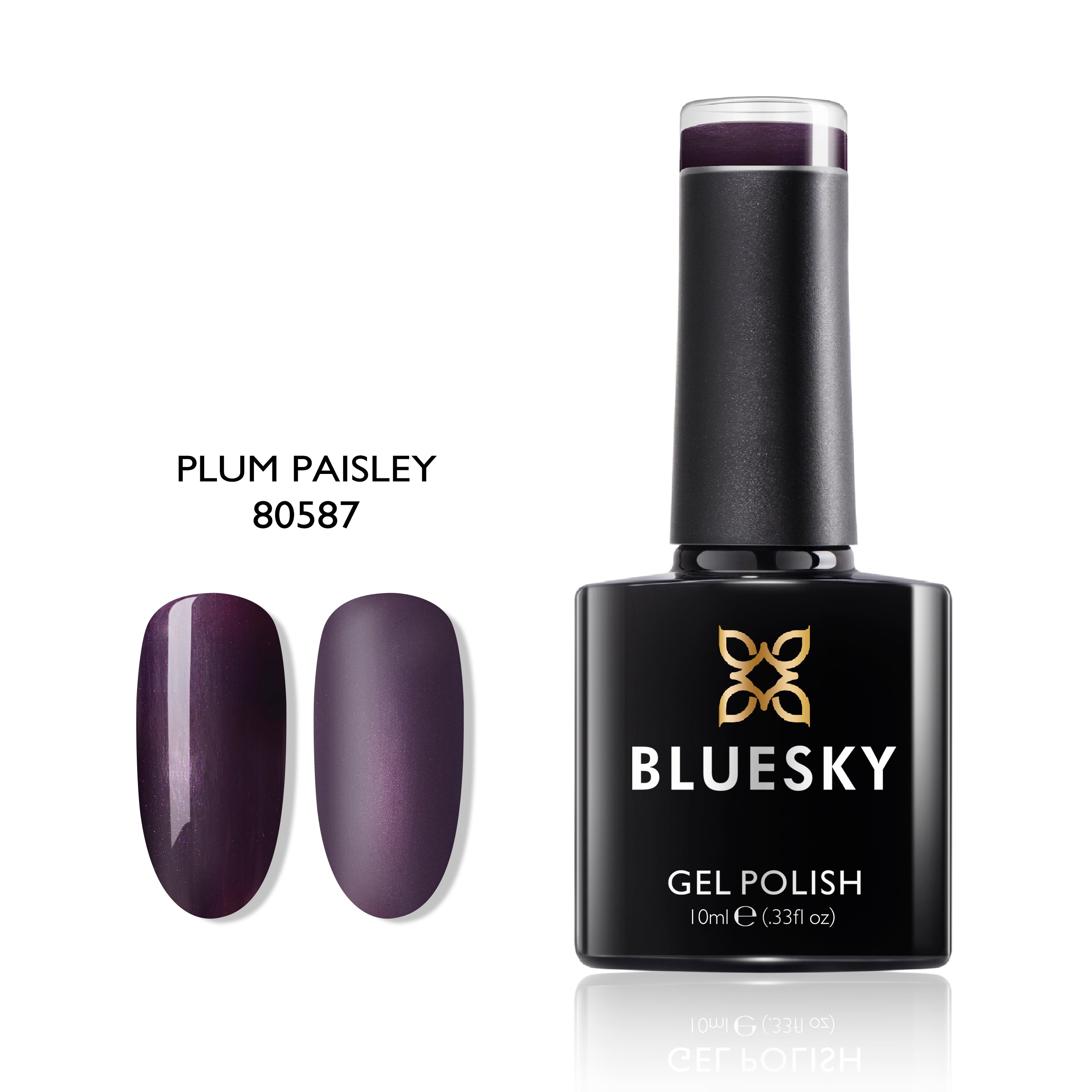 Plum Paisley | Pearly Shimmer Color | 10ml Gel Polish - BLUESKY