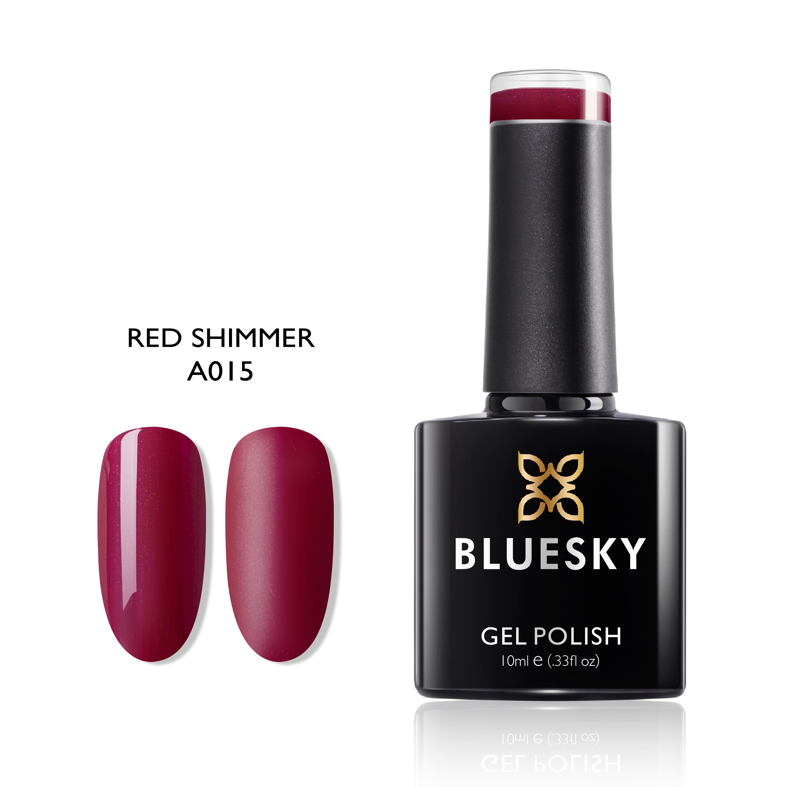 Red Shimmer | Classy Glitter Powder Color | 10ml Gel Polish - BLUESKY