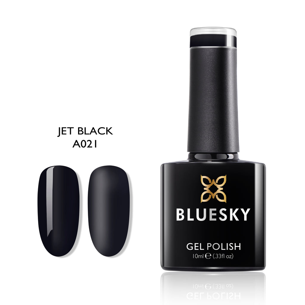 Jet Black | Full Cover Black&White Color | 10ml Gel Polish - BLUESKY