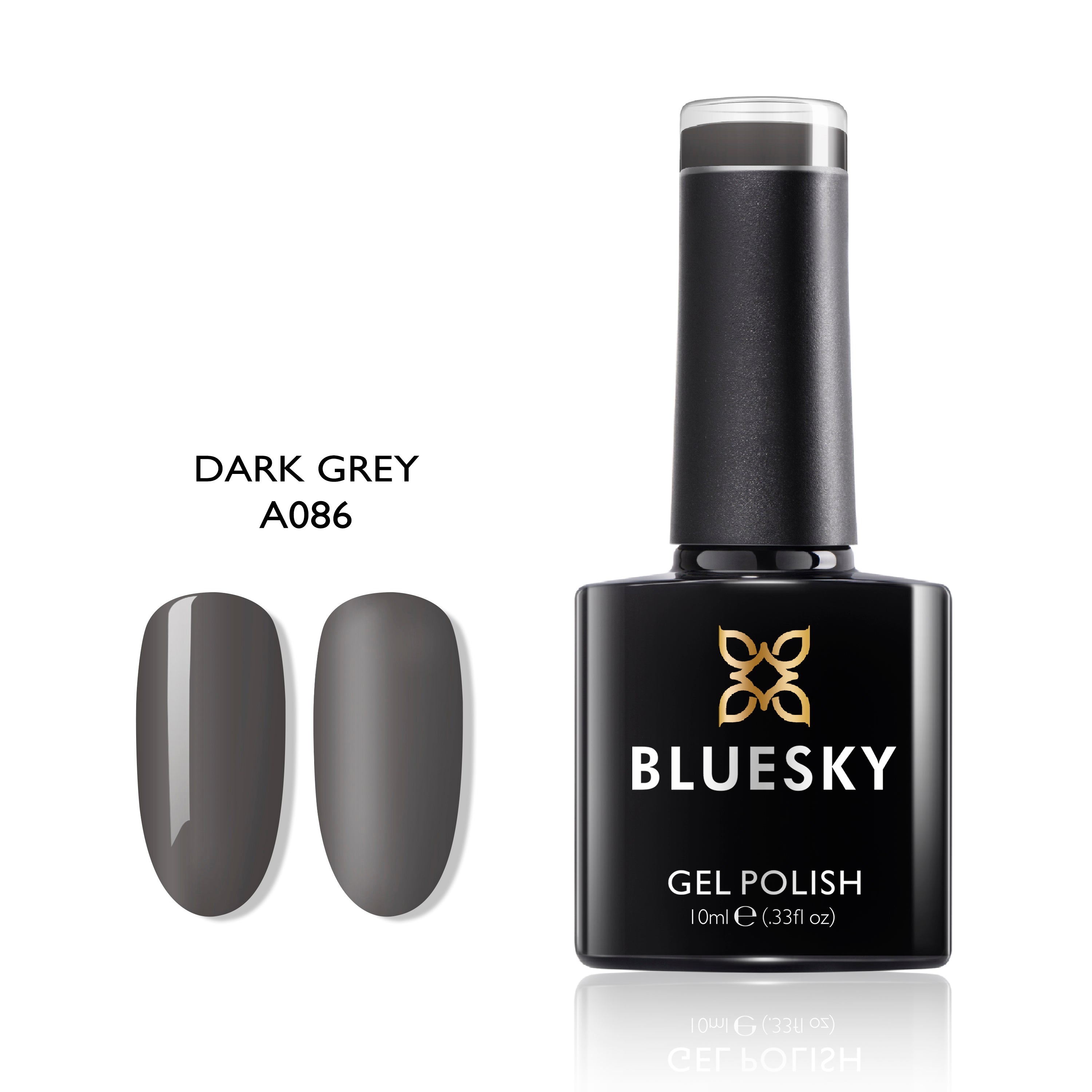 Dark Grey | Full Cover Black&White Color | 10ml Gel Polish - BLUESKY