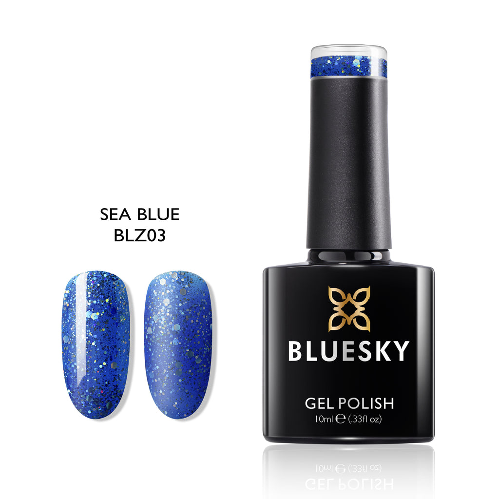 Sea Blue | Super Glitter Confetti Color | 10ml Gel Polish - BLUESKY