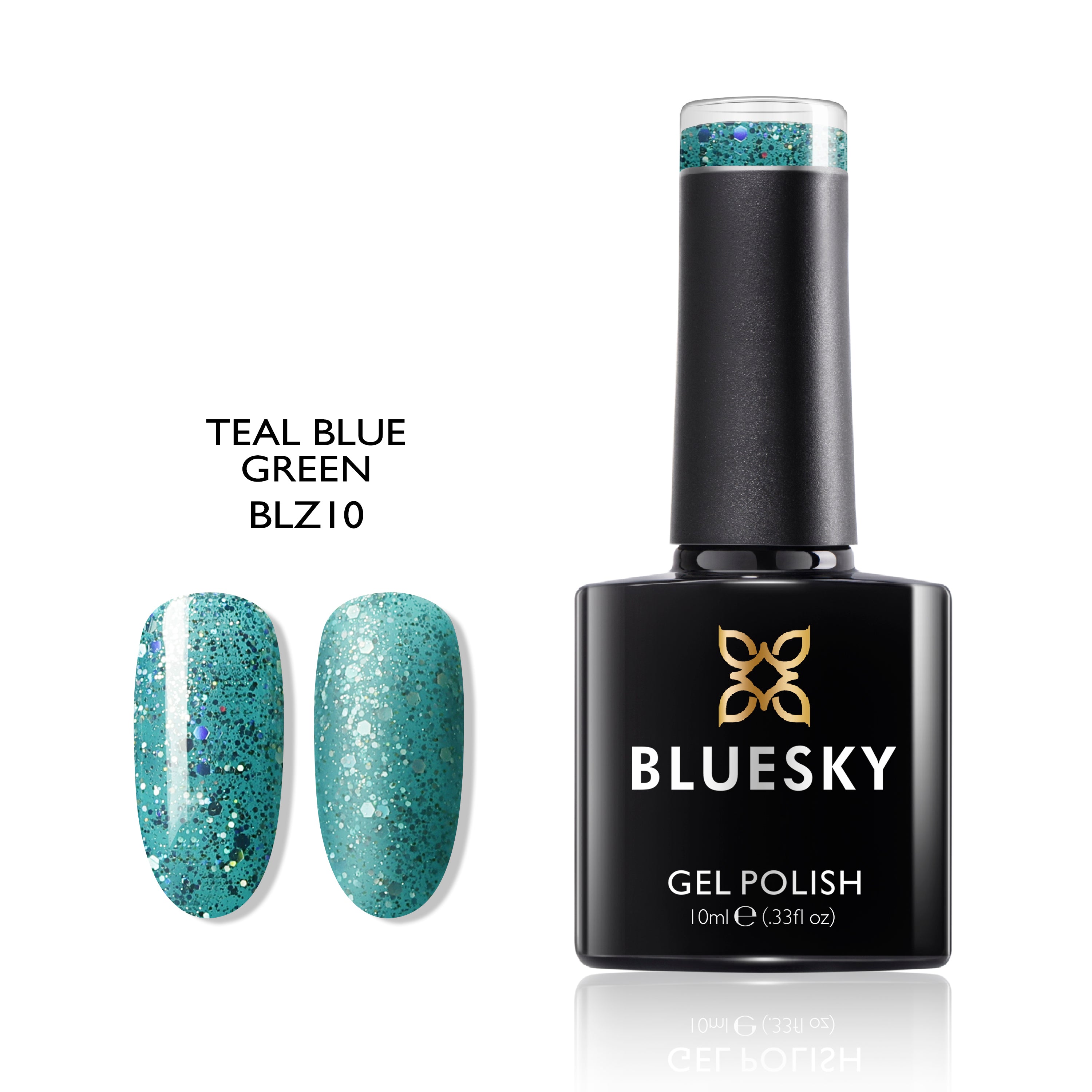 Teal Blue Green | Super Glitter Confetti Color | 10ml Gel Polish - BLUESKY