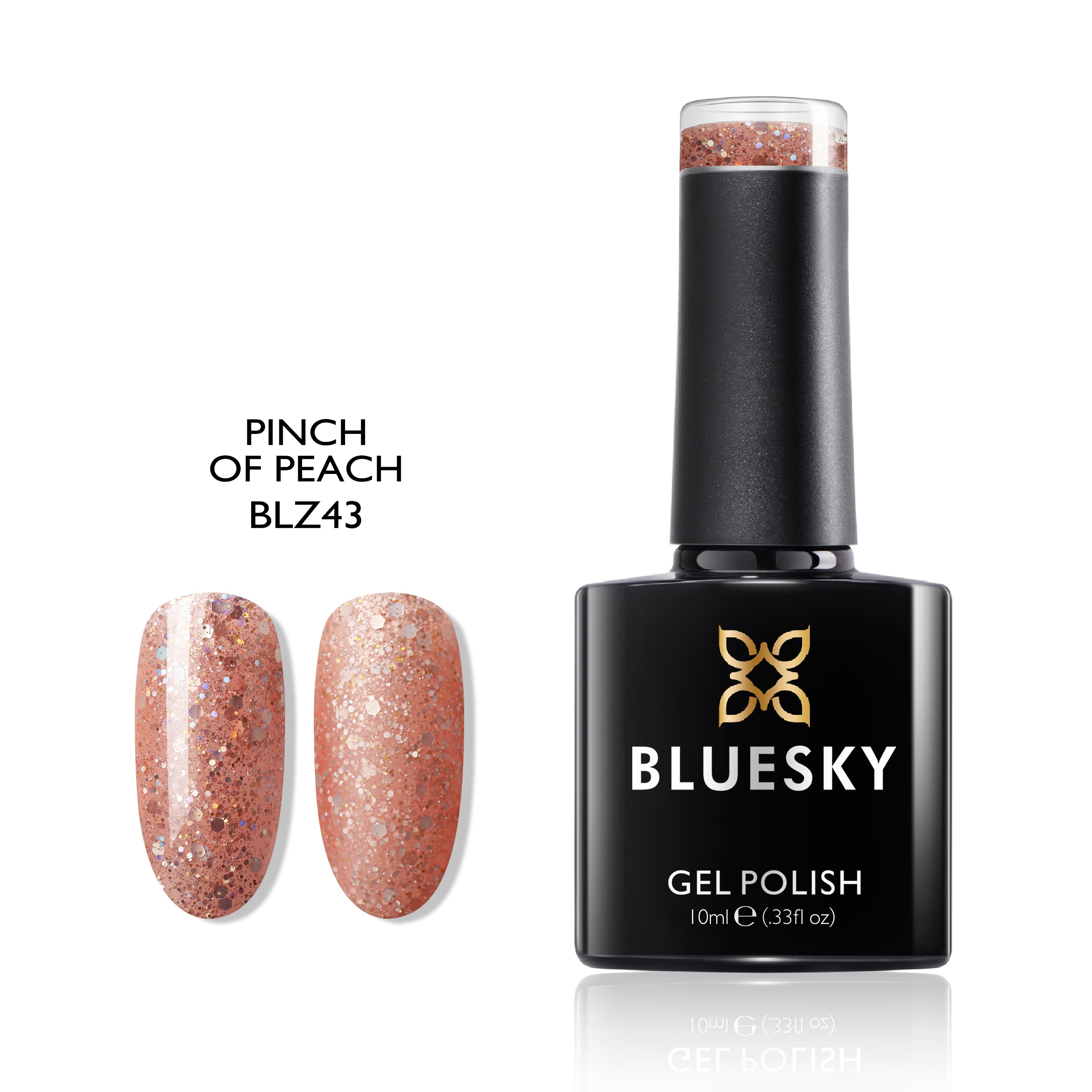 Pinch Of Peach | Super Glitter Confetti Color | 10ml Gel Polish - BLUESKY