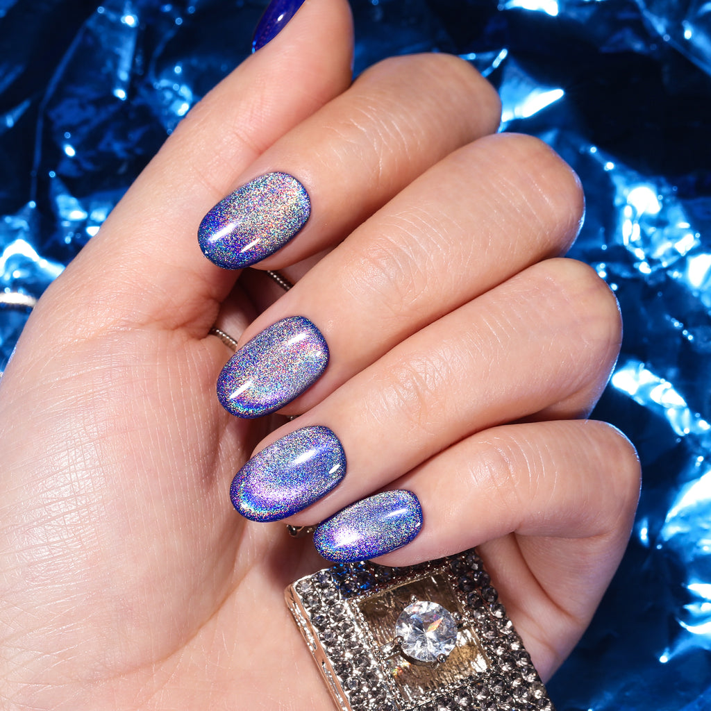 No Wipe Top Coat Magnetic Holo | 10ml Gel Polish - BLUESKY