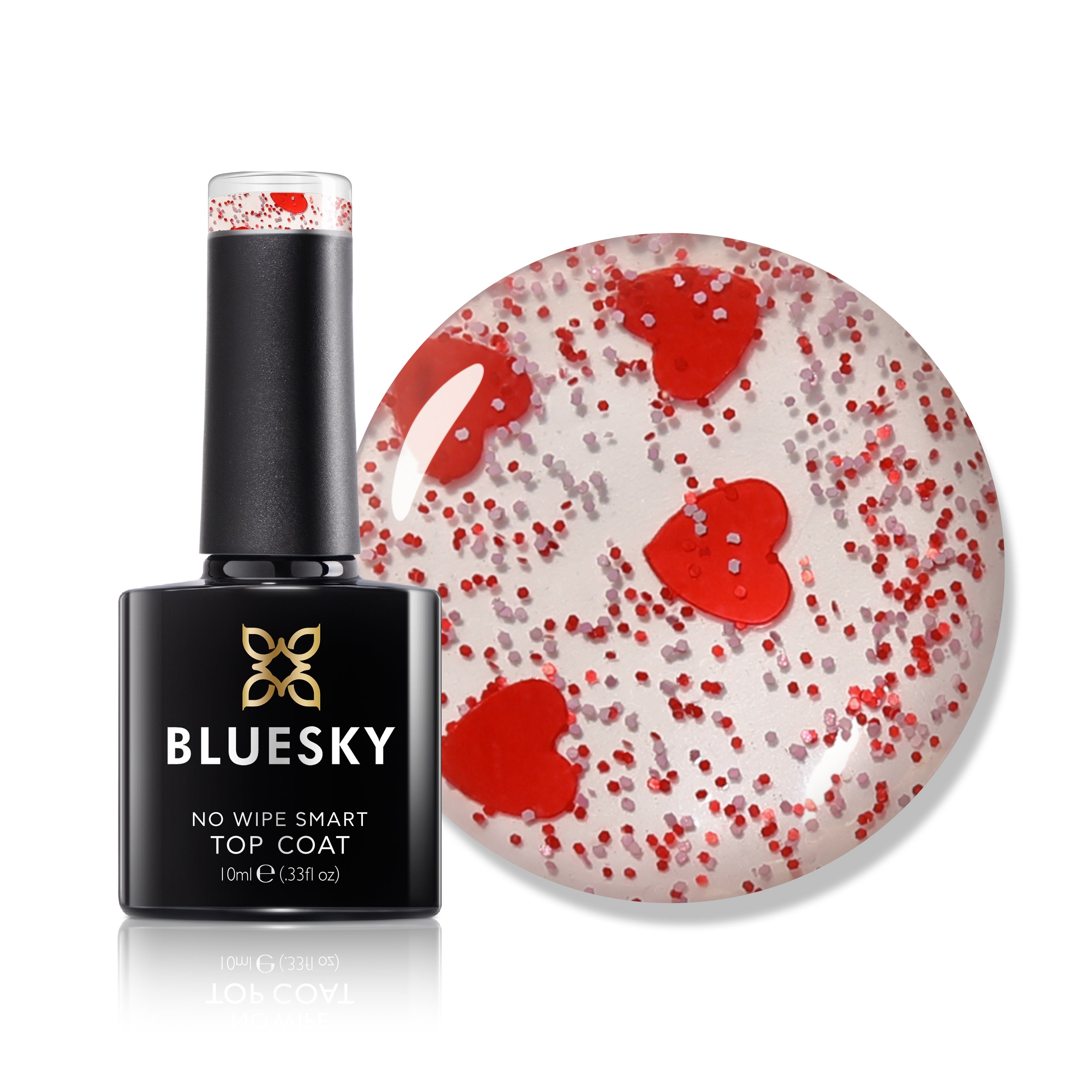 Queen Of Hearts | No Wipe Smart Top Coat | 10ml Gel Polish - BLUESKY