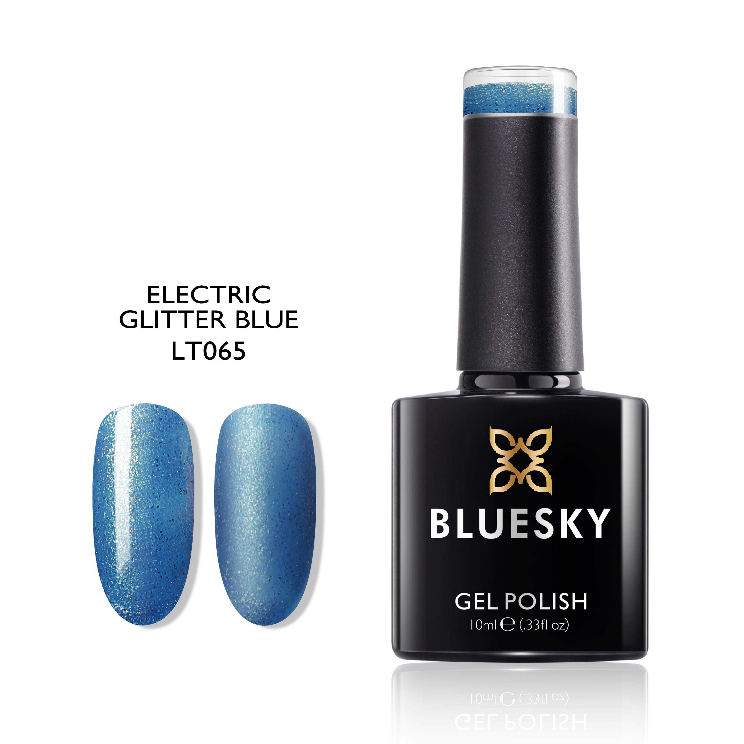 Electric Glitter Blue | Classy Glitter Crystal Color | 10ml Gel Polish - BLUESKY