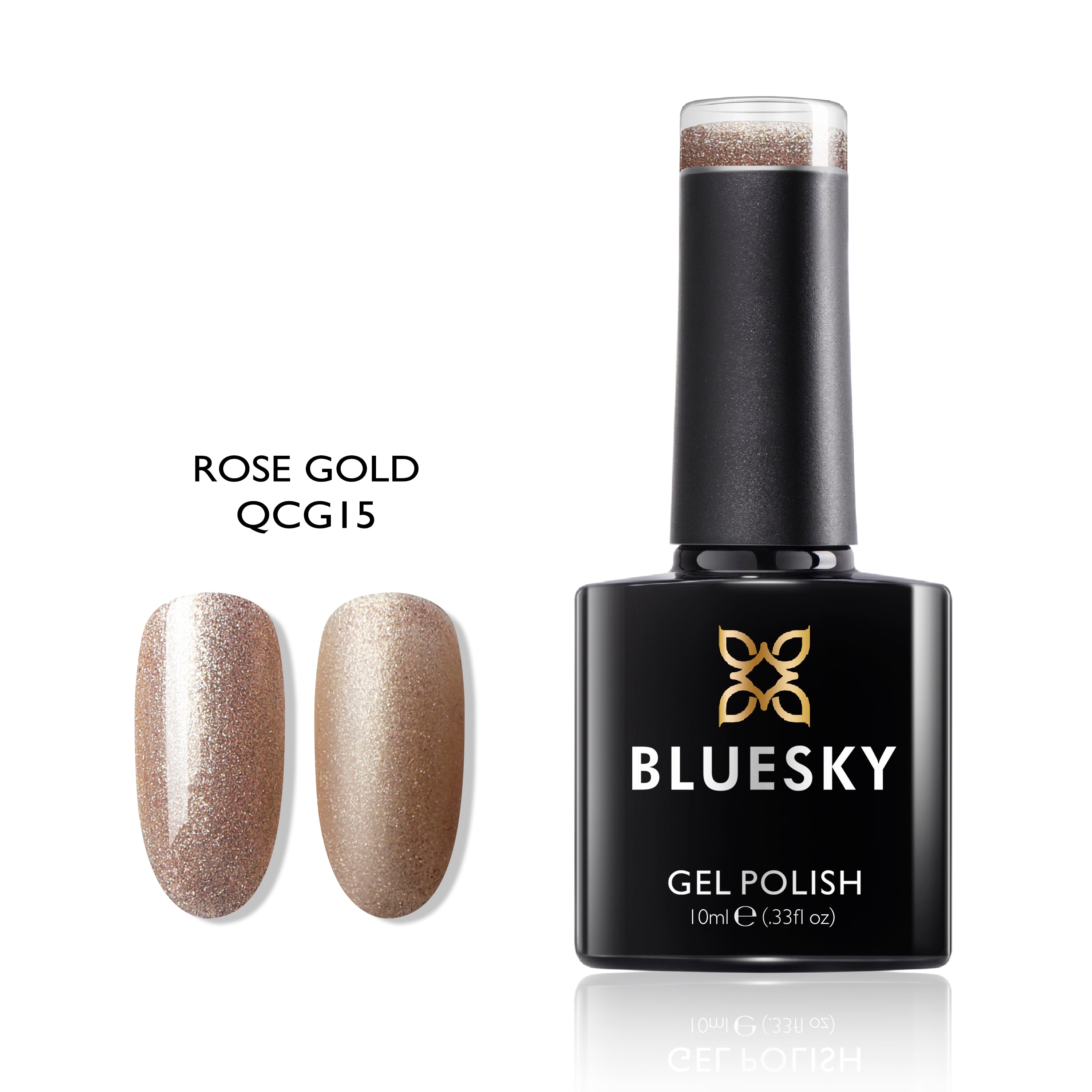 Rose Gold | Classy Glitter Crystal Color | 10ml Gel Polish - BLUESKY