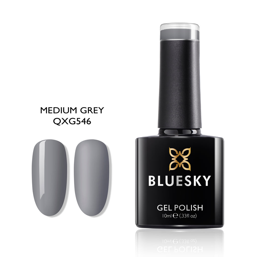 Medium Grey | Full Cover Black&White Color | 10ml Gel Polish - BLUESKY