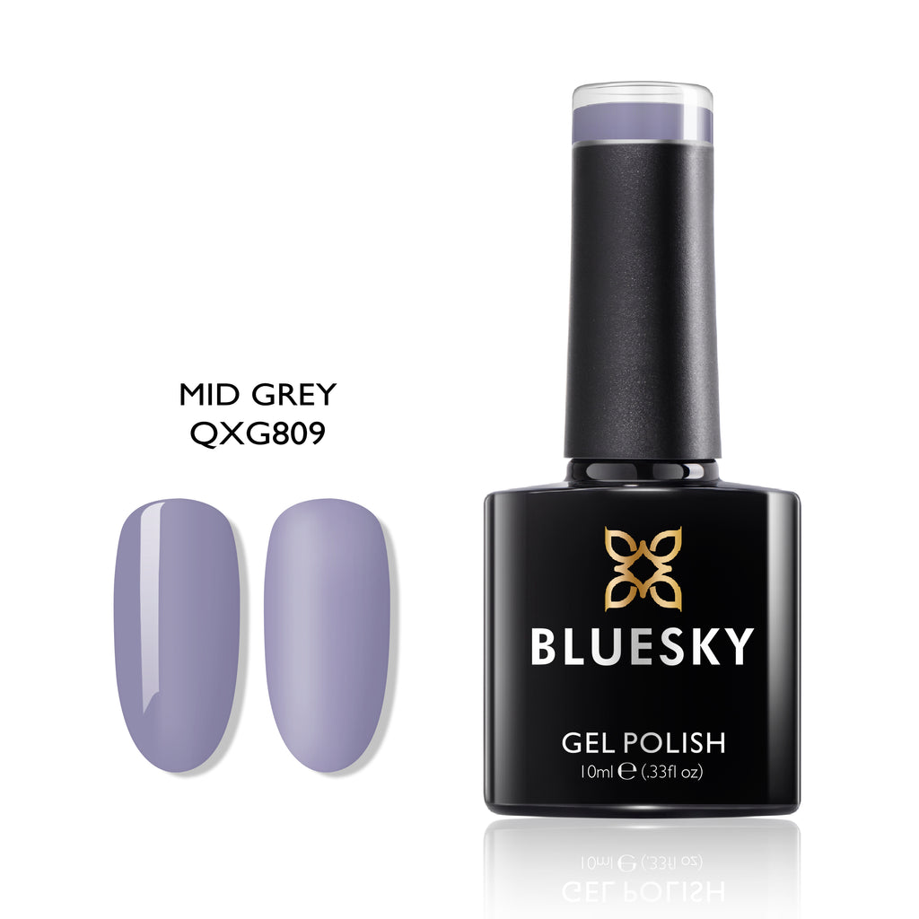 Mid Grey | Full Cover Purple Color | 10ml Gel Polish - BLUESKY